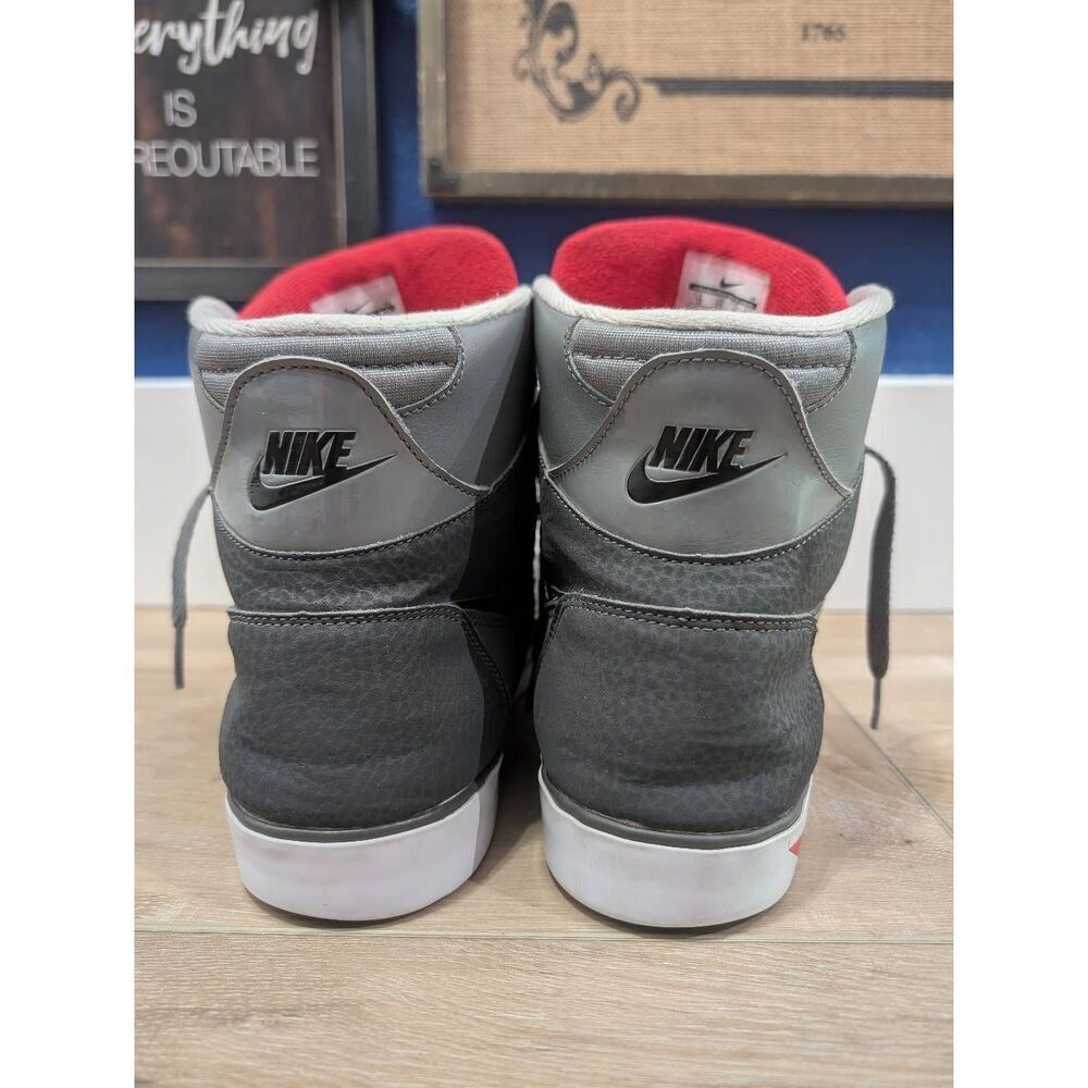 Nike Flight AC High Tops Grey Red Mens 12 Nubuck Leather 577128-003 2013 RARE - Picture 2 of 16